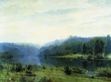 霧の朝 1885 年の古典的な風景 イワン・イワノビッチ川 Oil Paintings